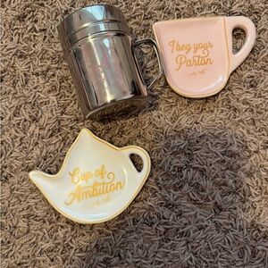 Dolly Parton 3 piece bundle tea bag holder and sugar shaker